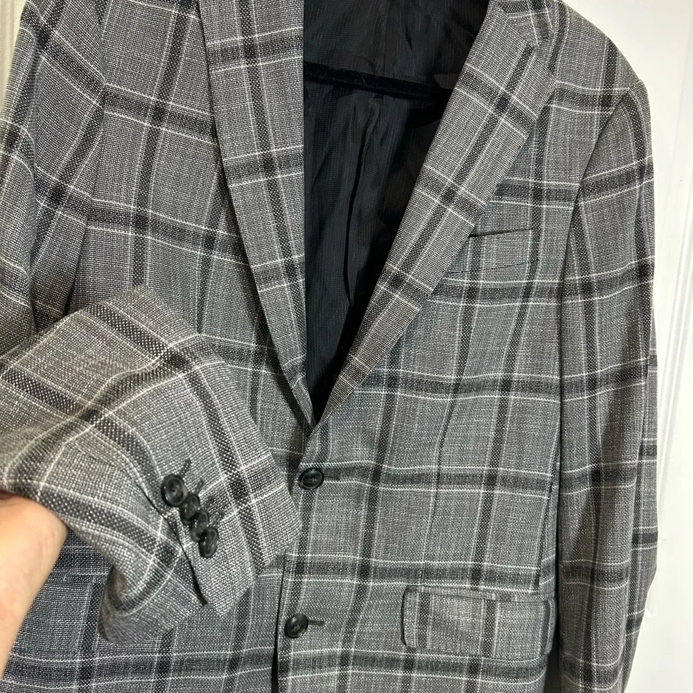 Zara Men's Gray Plaid Sport Coat Blazer